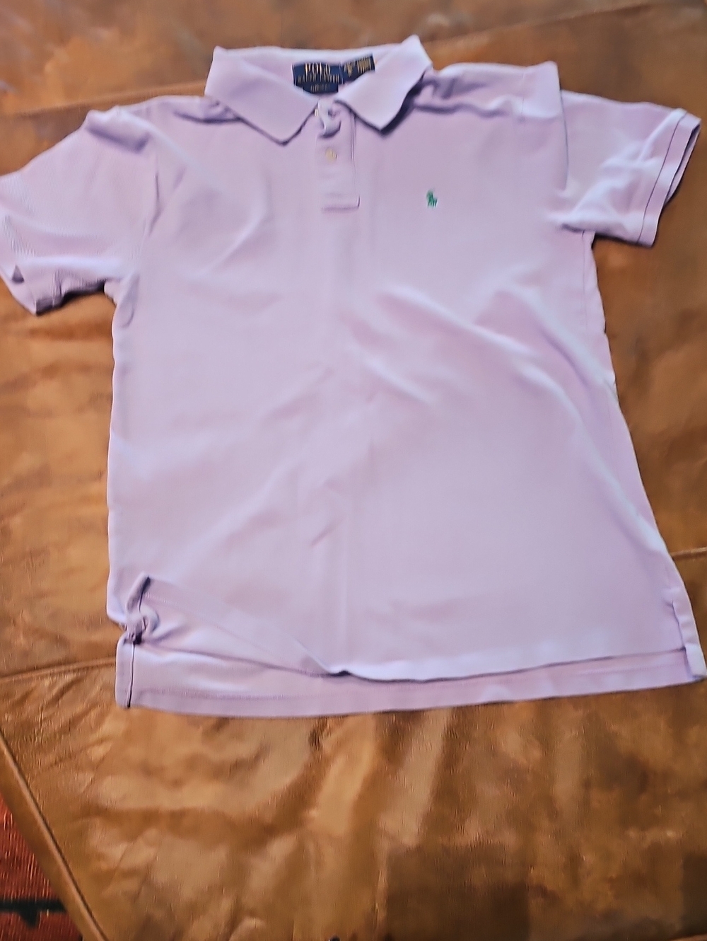 Ralph Lauren Lavender Polo Shirt for Kids with Green Pony XL‐18-20